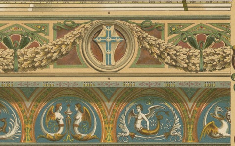Italian Renaissance Façade Paintings from Ornamentenschatz, 1887, close-up 4