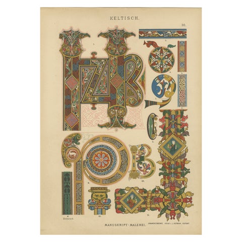 Celtic Manuscript Painting, 1887" from Ornamentenschatz by H. Dolmetsch