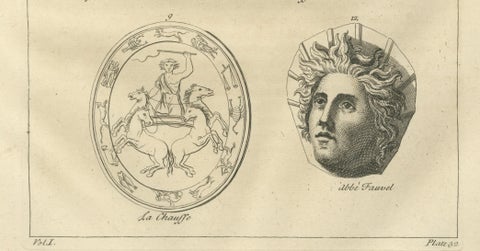 Pair of Classical Mythological Engravings, Montfaucon Antiquity Explained 1721, close-up 3