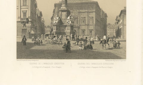 Column of the Immaculate Conception, Rome, Piazza di Spagna, 1869, close-up 3