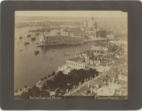 Panoramic View of Basilica di Santa Maria della Salute in Venice, 1880, close-up 5
