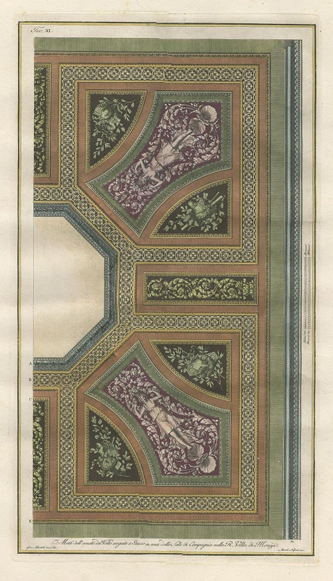 Antique Architecture Print of Ornaments 'Tav. XI' by Albertolli, view 4