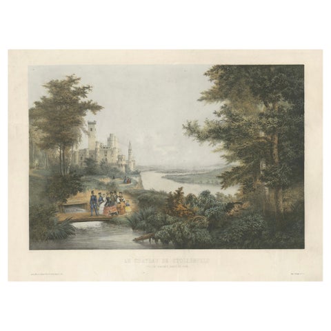 The Castle of Stolzenfels on the Rhine, Large Chromolithograph, 1840