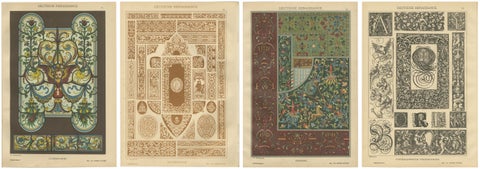 Set of 4 Antique German Renaissance Design Prints by H. Dolmetsch, c.1887, view 6