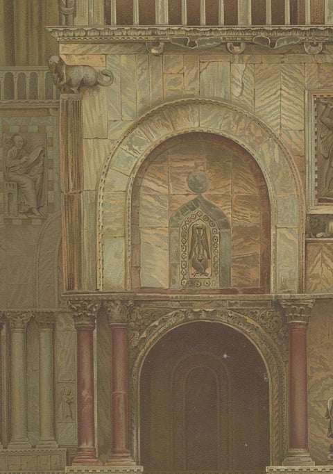 Pl. 10 Antique Print of the Main Facade of the Basilica of San Marco, view 3