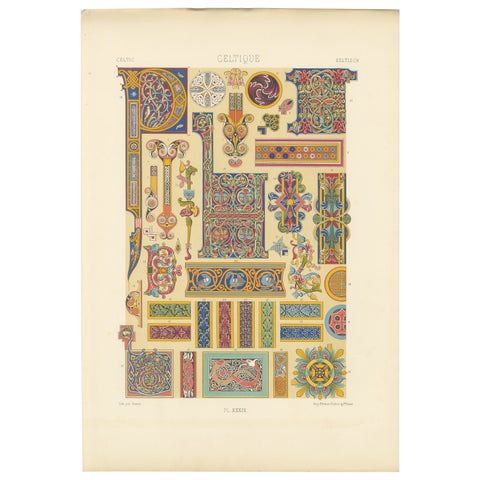 Celtic Illuminated Ornament, Decorative Motifs from Early Manuscripts, c.1869