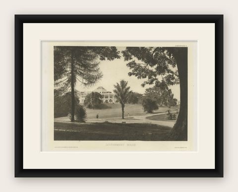 Rare Heliograph of the Government House in Colonial Singapore, 1907, shown framed