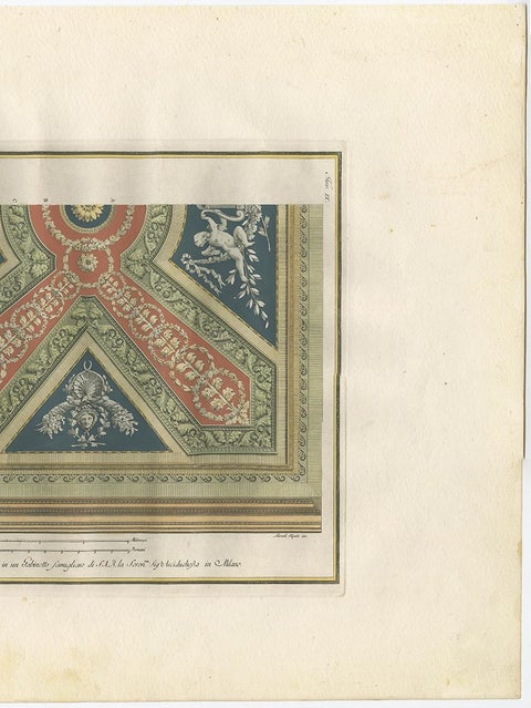 Antique Architecture Print of Ornaments ‘Tav. IX’ by Albertolli, view 3