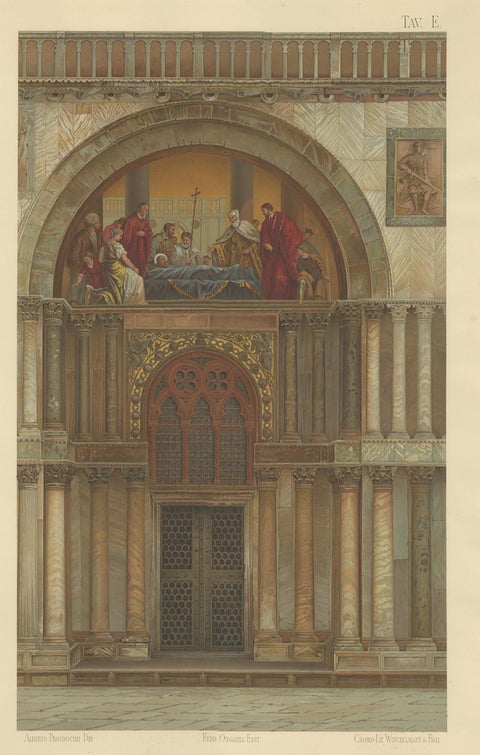 Pl. 8 Antique Print of the Portal of San Pietro of the Basilica of San Marco, view 2