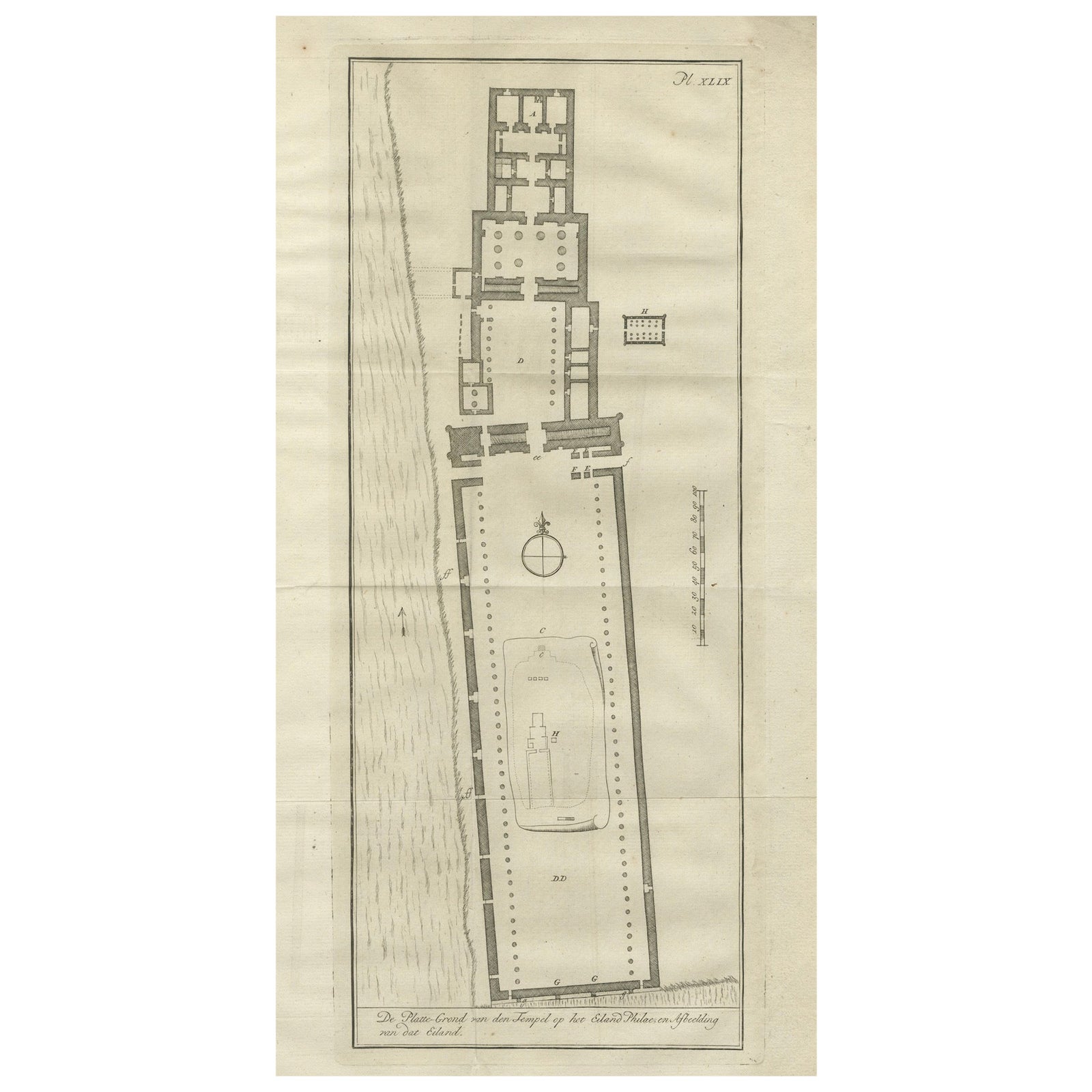 Temple of Philae on the Island of Isis, Ancient Egyptian Plan, c.1710