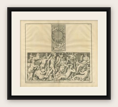 Monumental Classical Relief Frieze, Montfaucon Antiquity Explained, London 1721, shown framed