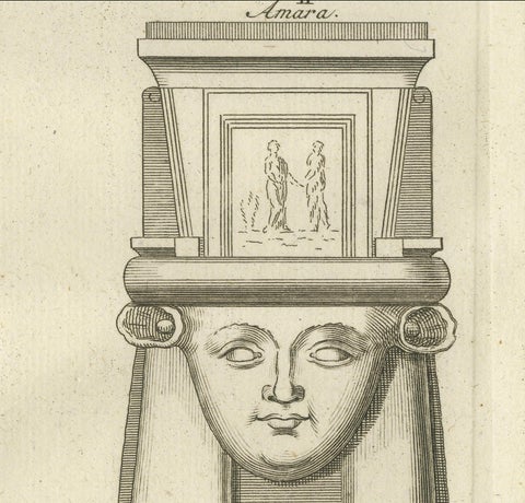Architectural Study of Egyptian Capitals and Friezes, c.1776 Engraving Set, close-up 3