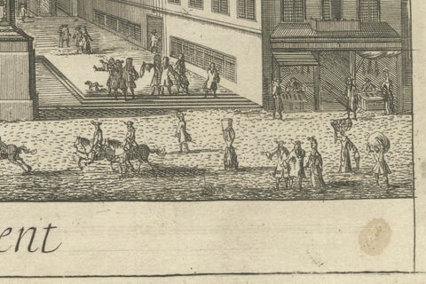 Historic 1720 Engraving of The Monument, London Bridge Ward, close-up 5