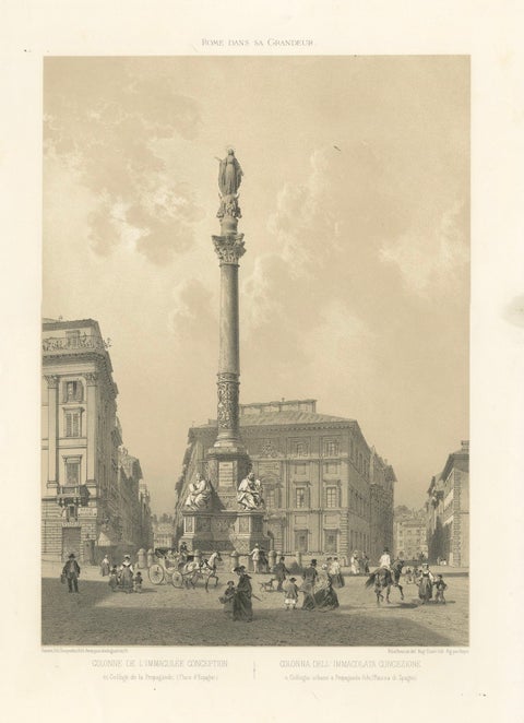 Column of the Immaculate Conception, Rome, Piazza di Spagna, 1869, close-up 1