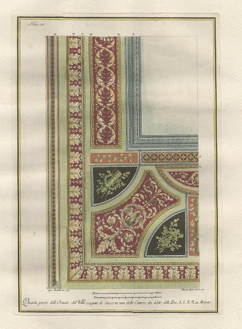 Antique Architecture Print of Ornaments 'Tav. IV' by Albertolli, view 4