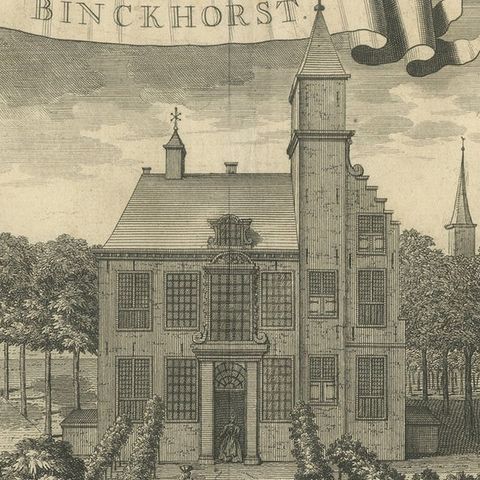 Antique Print of Binckhorst Castle, The Hague, close-up 4