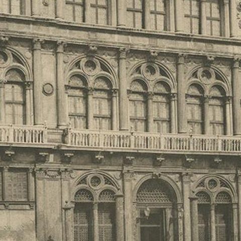 Pl. 25 Antique Print of the Ca' Vendramin Calergi Palace in Venice, circa 1890, close-up 1