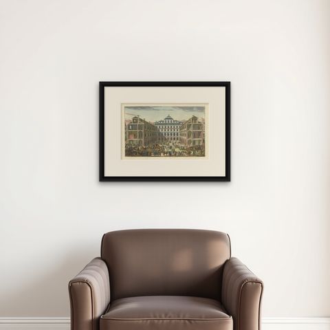 The Southern Courthouse of Stockholm: An Engraving by Willem Swidde, 1691, shown framed on a wall, true to size