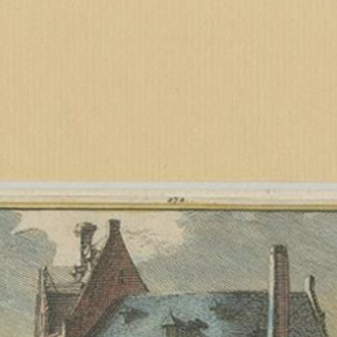 Antique Print of Groot Poelgeest Castle, Koudekerk aan den Rijn, the Netherlands, close-up 1