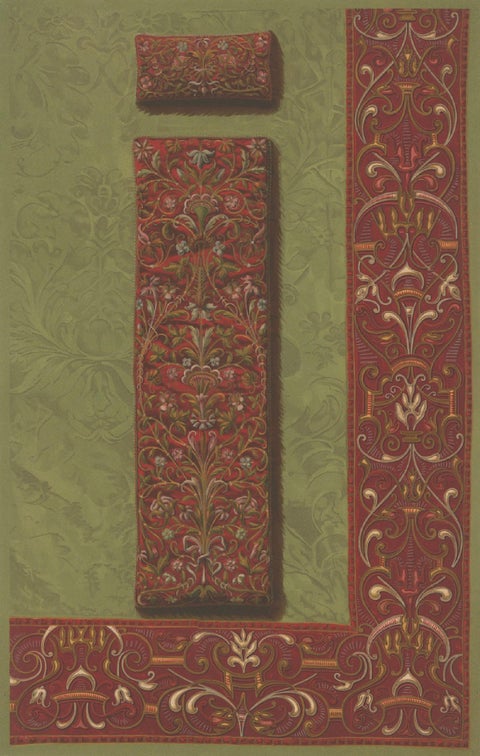 Bavarian Ecclesiastical Chromolithographs, Gothic Revival Design, 1874, close-up 6