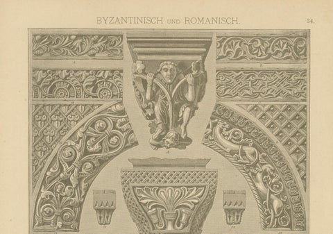 Byzantine and Romanesque Architectural Elements, Ornamentenschatz, 1887, close-up 3