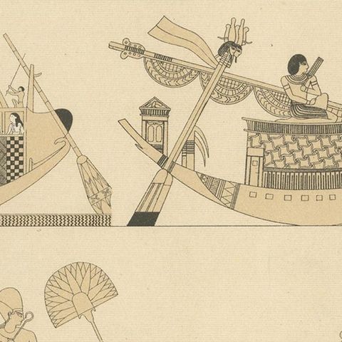 Pl. 2 Antique Print of Egyptian Decorative Objects by Racinet, 'circa 1880', close-up 2