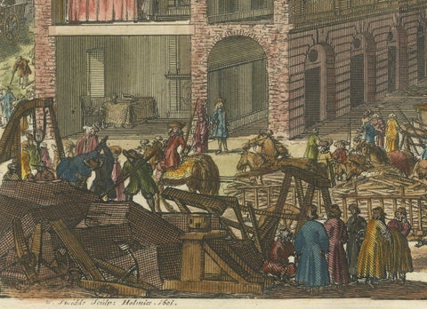The Southern Courthouse of Stockholm: An Engraving by Willem Swidde, 1691, close-up 2