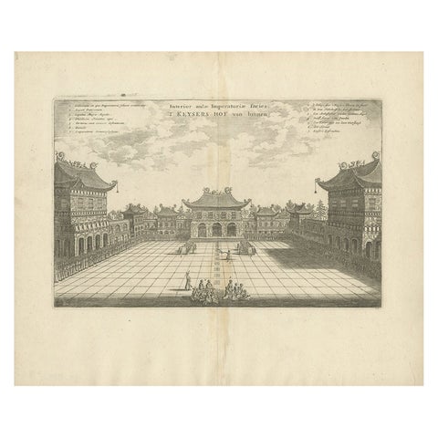 Antique Print of the Imperial Palace in Peking by Nieuhof, 1668