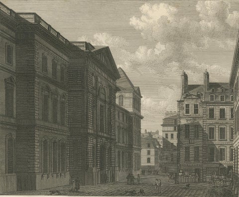 Antique Louvre Architectural Views Engraving, Baltard Paris 1803, close-up 2