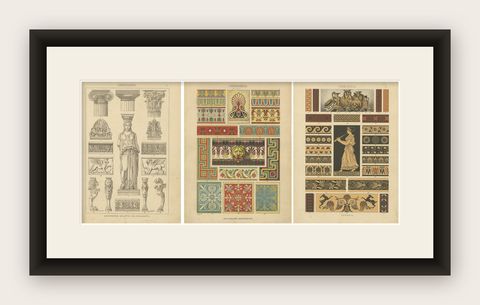 Classical Greek Art Forms: Architectural and Ornamental Splendor, 1887, shown framed