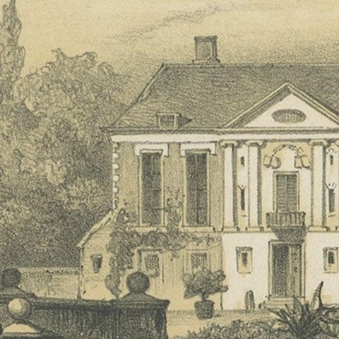 Antique Print of Huis Diepenheim Castle Near Deventer in Holland, 1875, close-up 3
