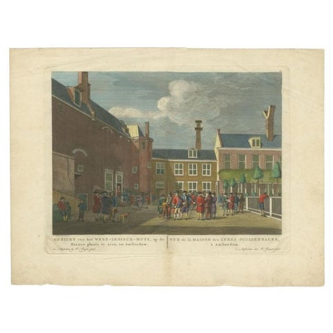 Antique Print of the West India House in Amsterdam, Netherlands, C.1780, view 2