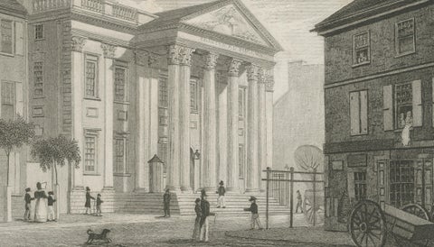 Antique Philadelphia View, Girard’s Bank, Neoclassical Architecture, 1855, close-up 5