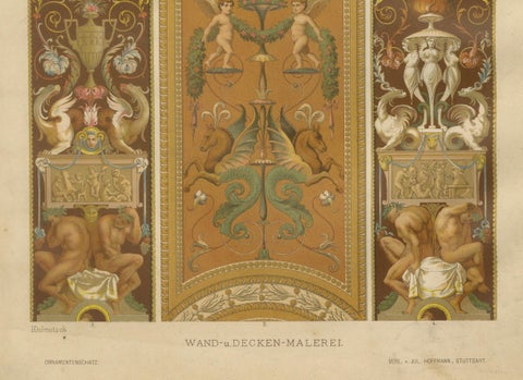 Italian Renaissance Decorative Prints, Architectural and Textile Designs, 1887, close-up 1