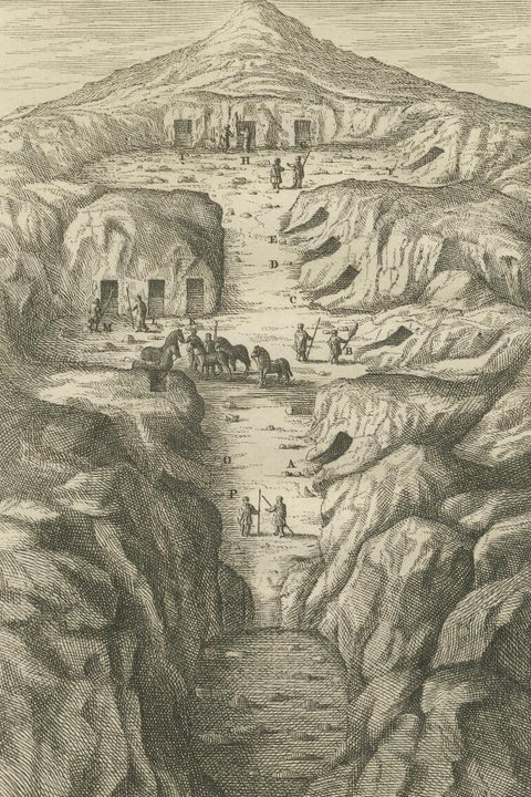 Royal Tombs in the Valley of the Kings, Thebes, Antique View, Egypt 1776, close-up 6