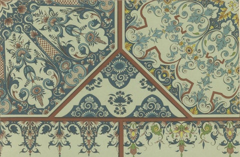 17th–18th Century Ceiling Decoration, Rococo and Baroque Panel Motifs, ca.1869, close-up 2