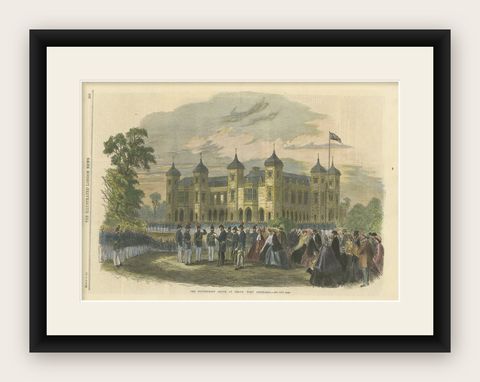 The Government House in Perth, Western Australia, Illustrated London News, 1864, shown framed