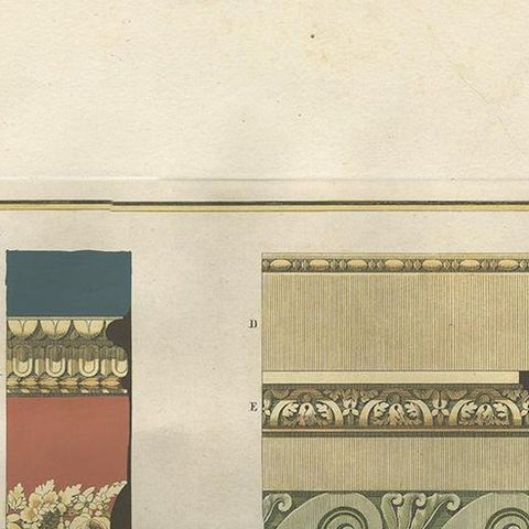 Antique Architecture Print of Ornaments 'Tav. X' by Albertolli, close-up 1