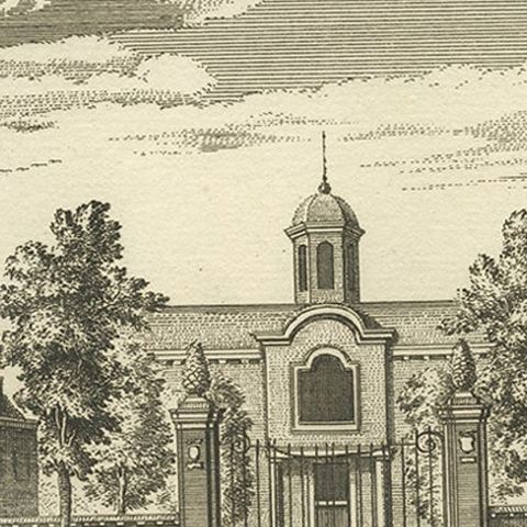 Antique Print of the Estate of the Mayor of Leiden in the Netherlands, c.1800, close-up 2