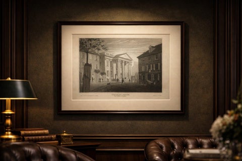 Antique Philadelphia View, Girard’s Bank, Neoclassical Architecture, 1855, view 2