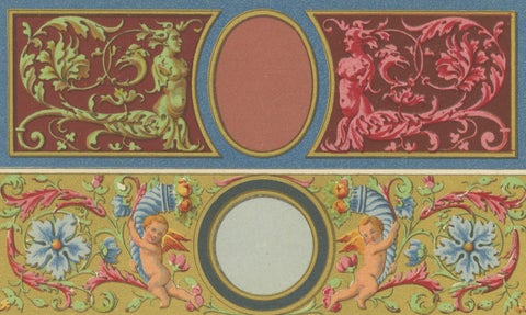 Renaissance Decorative Borders & Panels, Richly Colored Grotesques, 1869, close-up 2