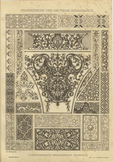 Set of 4 Renaissance Design Prints by H. Dolmetsch, Gobelins, Enamels and More, view 3