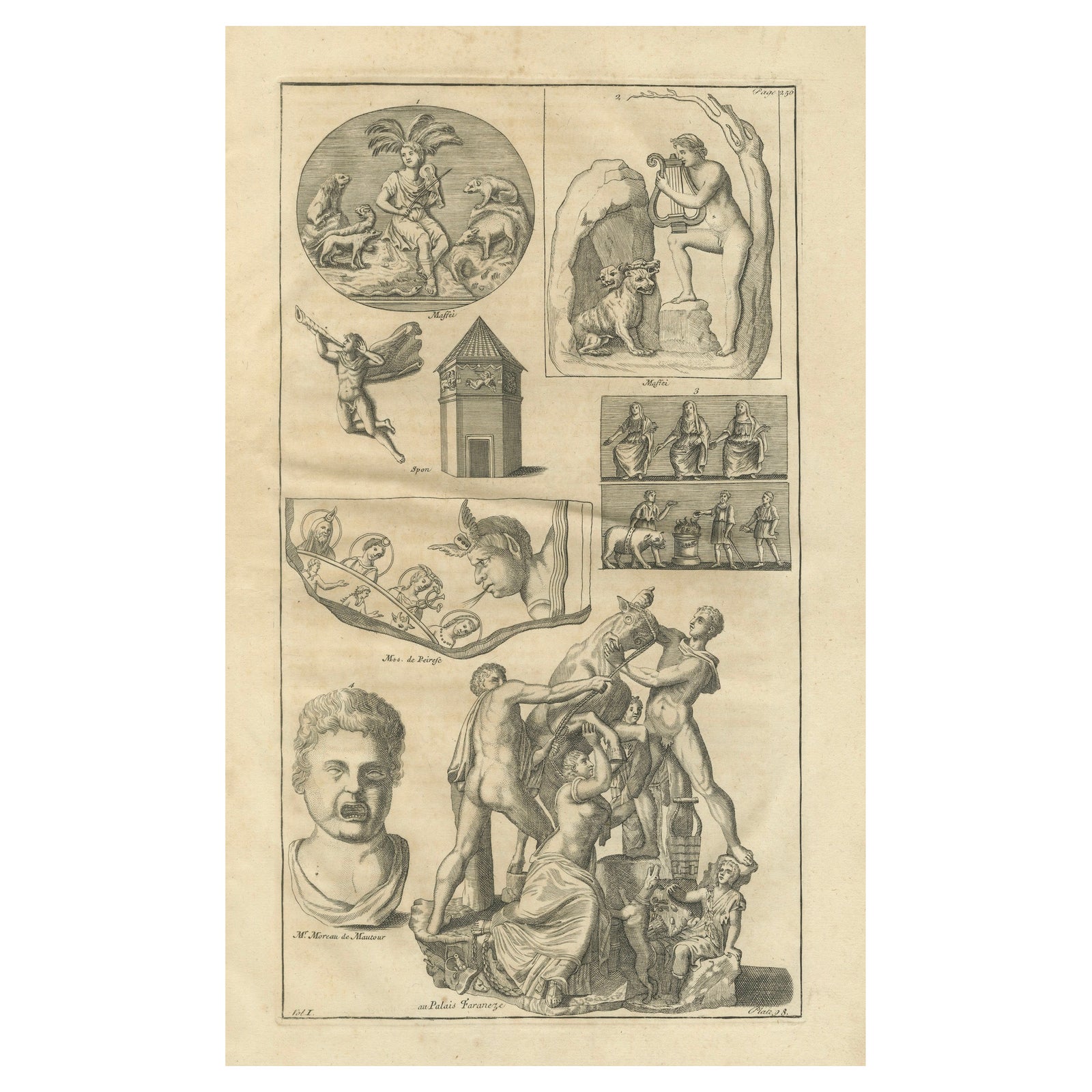 Monumental Classical Sculpture Studies, Montfaucon Antiquity Explained, 1721