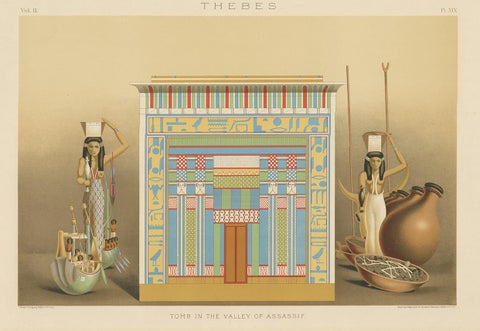 Antique Print of the Tomb in the Valley of Assassif by Binion, 1887, view 3