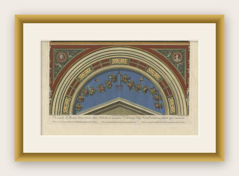 Large Decorative Antique Print of a Fresco in the Vatican by Ottaviani, ca. 1775, shown framed