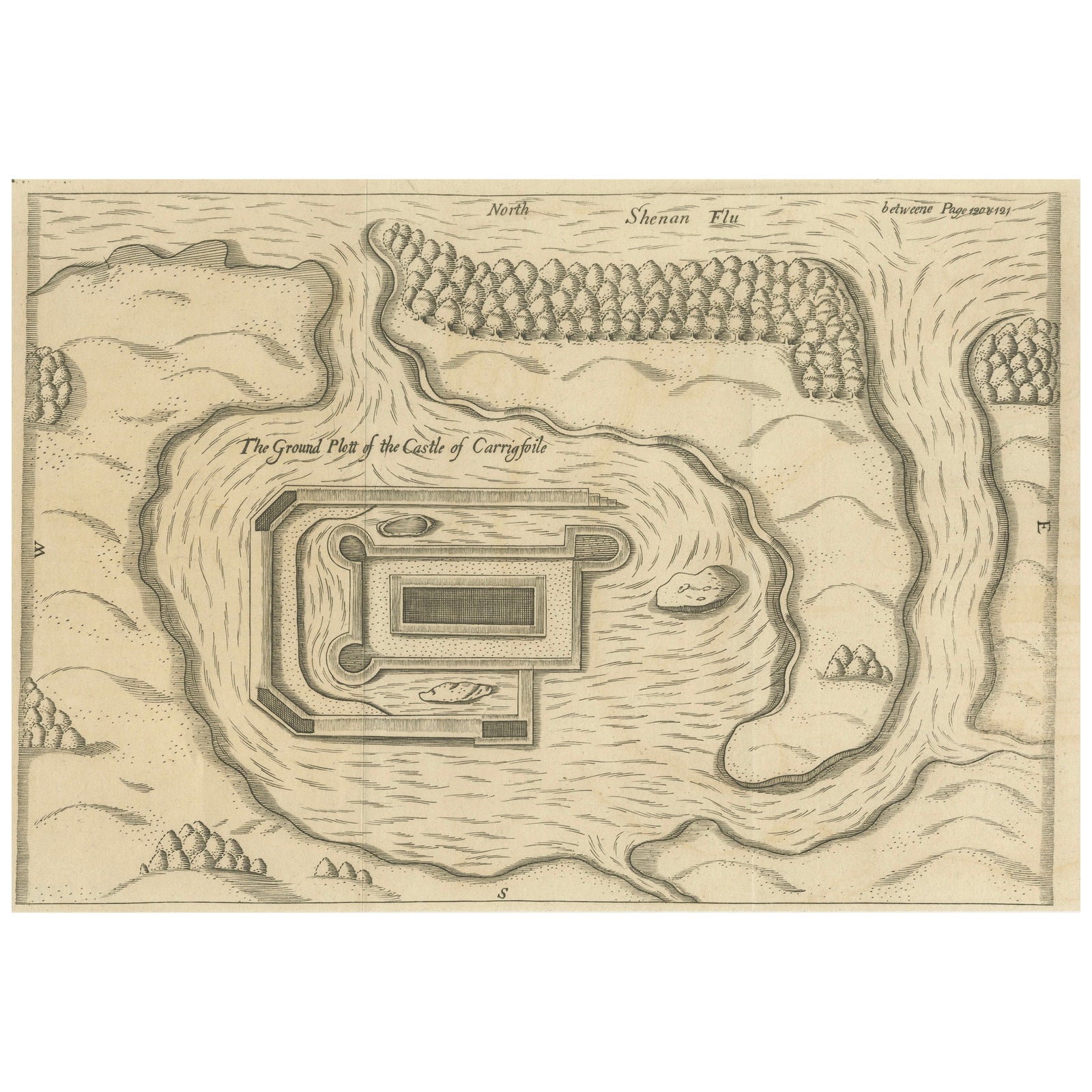 The Ground Plot of the Castle of Carrigafoyle, County Kerry, Ireland, 1890