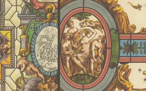 Italian Renaissance Stained Glass Artwork from Ornamentenschatz, 1887, close-up 4