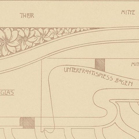 Pl. 77 Antique Print of Furniture Details by Kramer, circa 1910, close-up 1