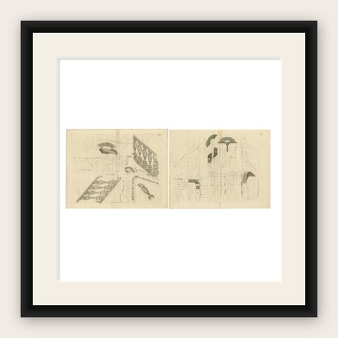 Architectural Grace: Van der Horst's Staircase Artistry, 1739, shown framed