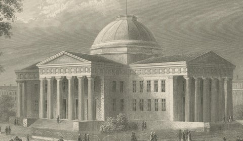 Antique View of the Old Courthouse in St. Louis Missouri, ca. 1850, close-up 4